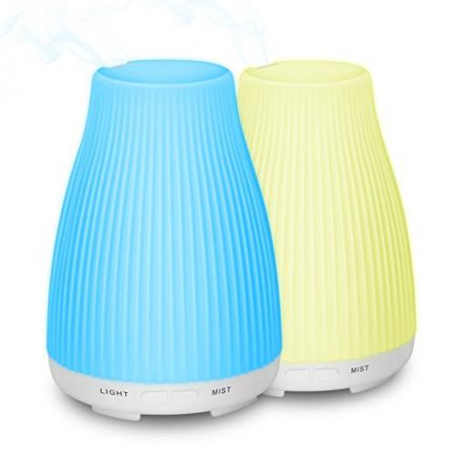 ZOOKKI Aromatherapy Essential Oil Diffuser Portable Ultralsonic Mist Mode Adjustment Cool Mist Aroma Humidifier with 8 Colors LED Lights Waterless Auto Shut-off for Home Office Bedroom Room 100ML