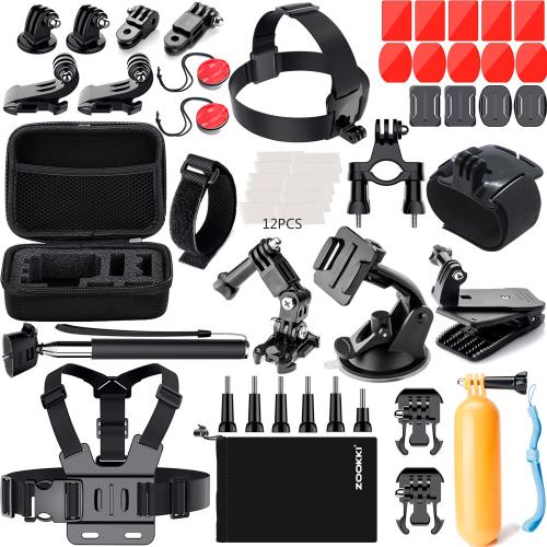ZOOKKI 41-in-1 Action Camera Accessories Kit for GoPro Hero 7 6 5 4 3  3, Black/Silver/Session/SJ4000/SJ5000/SJ6000 for DBPOWER AKASO VicTsing WiMiUS Rollei QUMOX Lightdow CamparK Sony Sports DV
